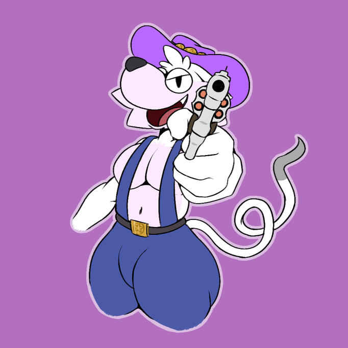 Drawn by Joe, He forgot the fluffy chest but i can't blame him, he didn't see it but it's okay. anyways him holding a gun